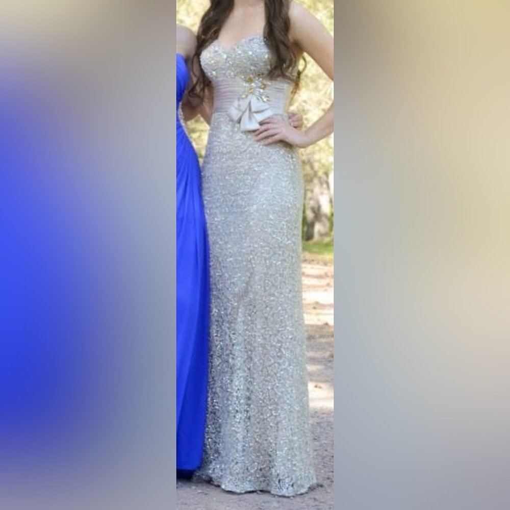 Tony Bowls Champagne Prom Dress